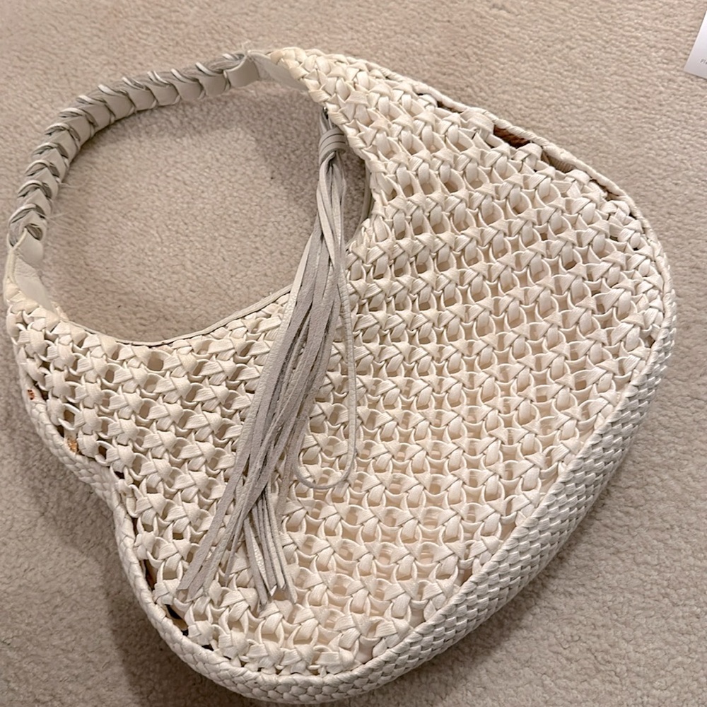 Banana Republic hobo bag,med. size with leather strap & tassel. Zipper closure.